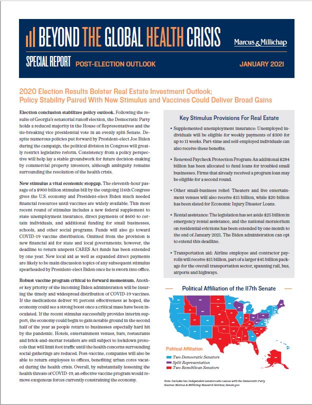 2020 Election Results Together with New Stimulus and Vaccine Distribution Bolster Real Estate Investment Outlook